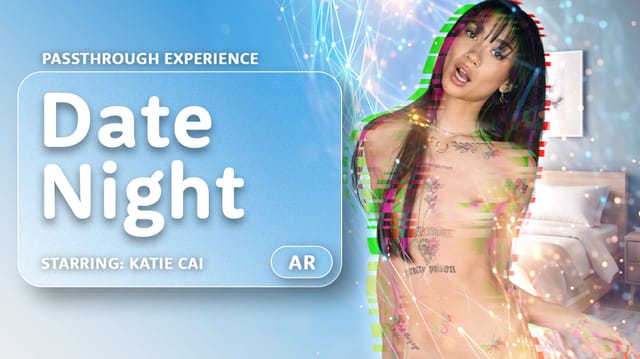 POV passthrough VR scene featuring a first person view of a date night blowjob in 60 frames per second fisheye lens